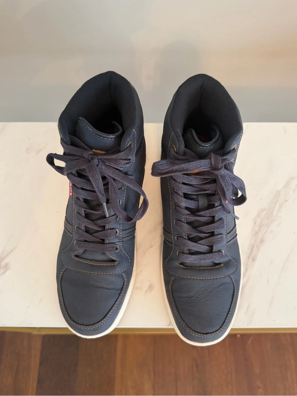 Levi’s Stanton Waxed UL Men's High-Top Sneakers Navy Blue Size 8
